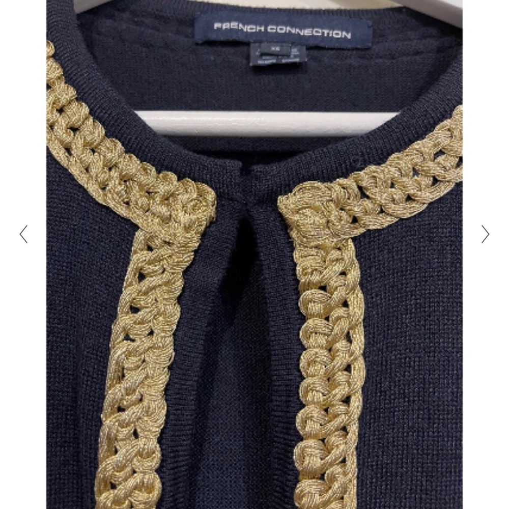French Connection Navy blue cardigan with gold decor - Picture 5 of 5